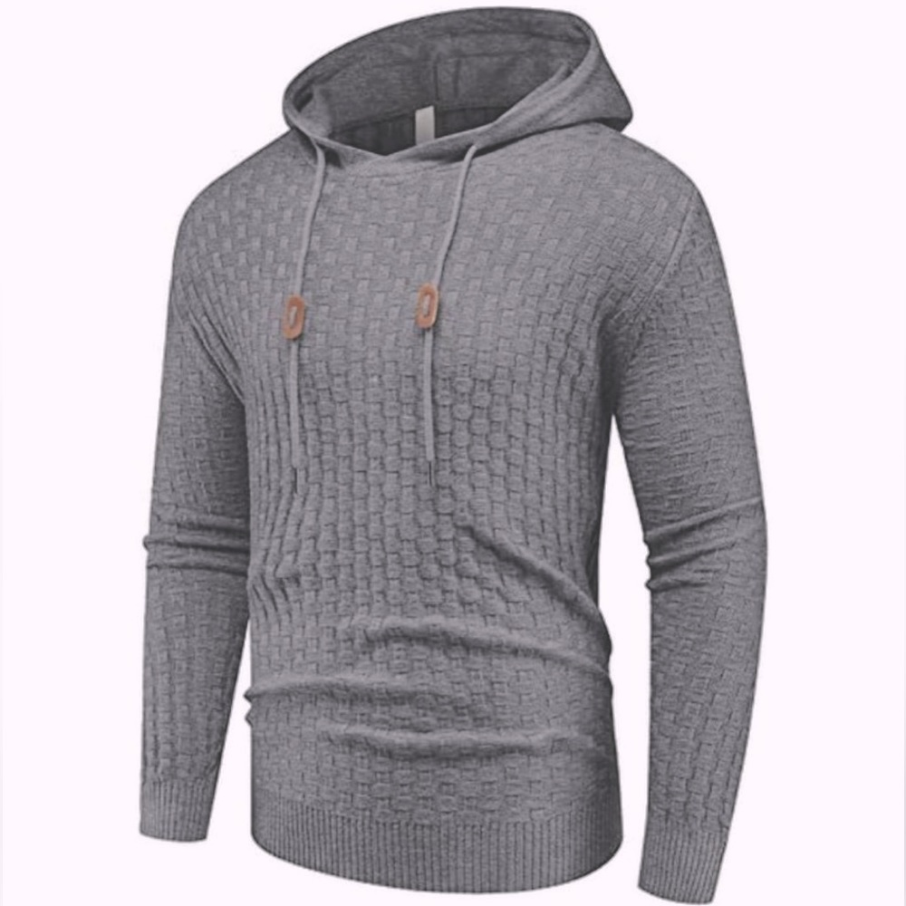 NWT Limitsix Quilted Hoodie Pullover Sweater gray in size X-Large - Picture 3 of 4